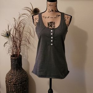 NWOT - Never Worn! Cute, Basic Gray Tank with Button Detail